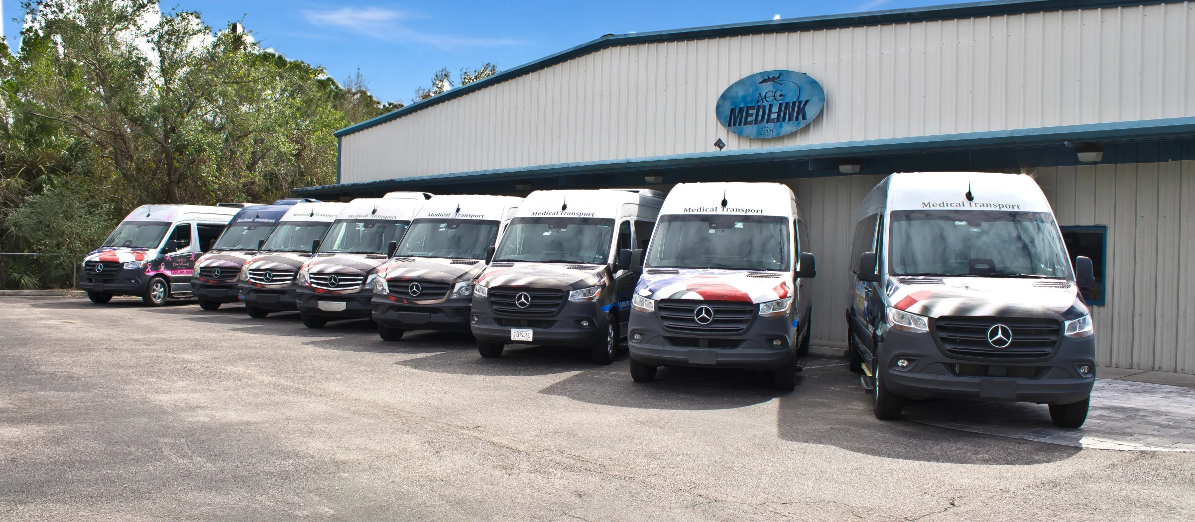 ACC Medlink's fleet of Mercedes Sprinter medical transport vans