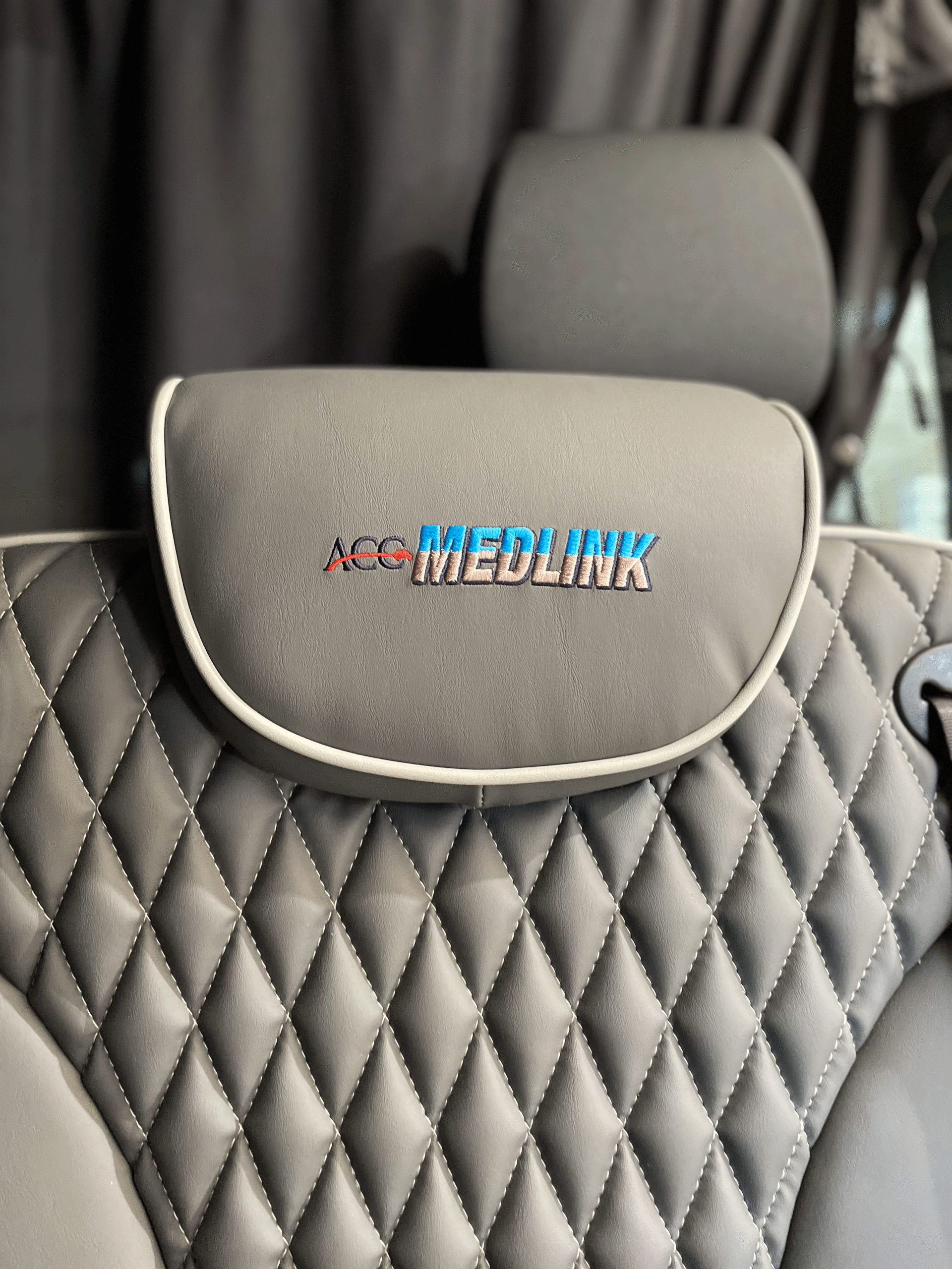 ACC Medlink's custom captain's seat for long-distance hospice transportation