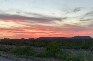 Sunset, April 14, in the Las Cruces-Deming, NM area viewed thru the front window. Gorgeous !!